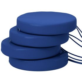 Patio Chair Cushions Set of 4 Round Seat Cushions for Dining Bistro Chairs Machine Washable, 15" x 15" x 3", Navy Blue