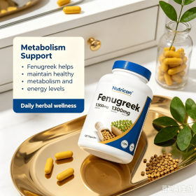 Fenugreek Seed Nutritional Capsules, 1350mg Per Serving Herbal Dietary Supplement, 240 Count Plant Sourced Wellness Capsules for Adults