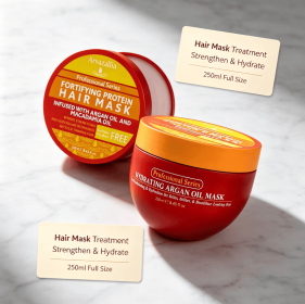 8.45 FL OZ Protein Hair Mask with Argan & Macadamia Oil, Hydrating Deep Conditioning Hair Treatment Mask for Dry Brittle Damaged Hair