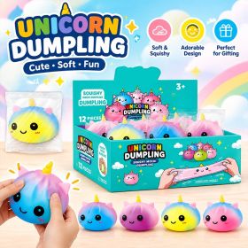 Sparkle Glitter Dumpling Stretch Fidget Toy, Soft TPR Squish Squeeze Sensory Toy, Anxiety Relief Decompression Toy 2 Pack Random Color