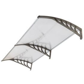 HT-200 x 100 Household Application Door & Window Rain Cover Eaves Canopy Silver & Gray Bracket