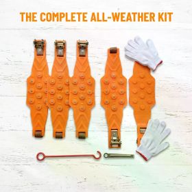 Car Tire Snow Chains 6Pcs Set Universal 165-245mm Thickened Widened Anti-Skid Chains, Ice Breaking Traction for Sedan SUV Off-Road