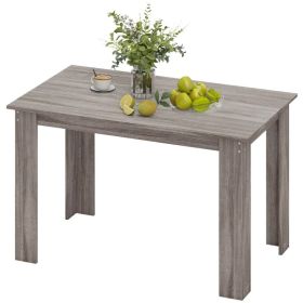 47" Kitchen Table for 4-6 People, Dining Table with Wood Effect for Dining Room, Light Grey (Option: Light Grey)