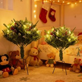 Realistic Artificial Christmas Tree with 8 LED Lighting Modes, Auto Timer, IP44 Waterproof, Battery Operated Indoor Outdoor Holiday Decor (Option: as pic)