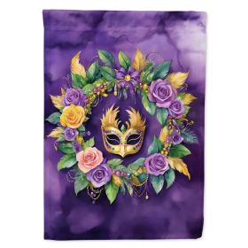 Wreath Mardi Gras House Flag Large Porch Sleeve Pole Decorative Outside Yard Banner Artwork Wall Hanging, Polyester, House Size, Multicolor (Option: Default)