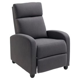 Fabric Recliner Chair Manual Home Theater Seating Single Reclining Sofa Chair with Padded Seat for Living Room, Dark Grey (Option: Dark Grey)