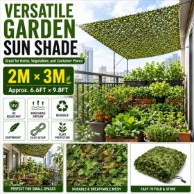 2x3M Camouflage Netting Military Camo Net Camping Blind Sunshade Car Cover UV (Option: A)
