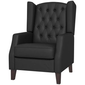 Faux Leather Armchair, Modern Accent Chair with Thick Padding for Living Room, Bedroom, Home Office, Black (Option: Black)