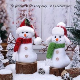 2pcs Christmas and New Year White Winter Fabric Scarf with Hat Snowman Set, Indoor Table Chair Fireplace Decoration - Suitable for People Aged 14 (Option: twig snowman 2pcs)