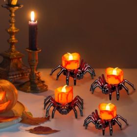 6 Pcs Halloween LED Tea Lights, Battery Operated Flameless Candles For Spooky Party Decor (Option: MULTICOLOR)