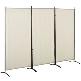 6' 3 Panel Room Divider, Double Hinged Folding Wall Divider, Indoor Privacy Screen for Home Office, Beige (Option: Beige)
