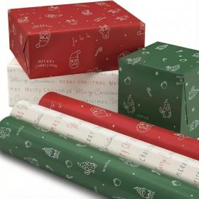Beautiful Christmas Gift Wrapping Paper Rolls For Small & Medium Size Gifts (Option: Multi)