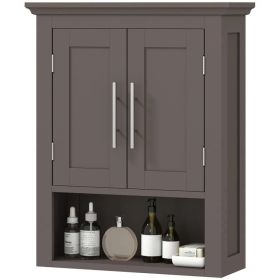 Bathroom Wall Cabinet, Medicine Cabinet, Toilet Storage Cabinet with Shelf for Living Room and Entryway, Brown (Option: Brown)