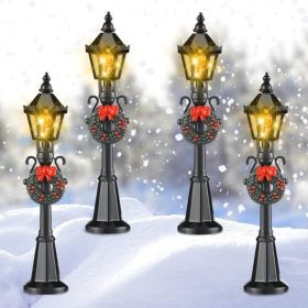 4 Pcs Christmas Miniature Village Lamp Post Light, Classic (Option: Classic)