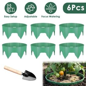 6Pcs/12Pcs 10in Planting Grow Rings Adjustable for Outdoor Plants Interlocking PP Plant Protection Rings with Hand Shovel Deep Watering Plant Gua (Option: 6Pcs/Set)