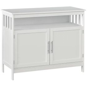 Wooden Console Table with Open Shelf and 2 layers Cabinet Kitchen Furniture (Option: White)
