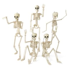 5 Pack Halloween Skeleton Decorations, Skeletons Hanging Decor With Movable Joints, Mini Plastic Skeleton (Option: Halloween Skeleton)