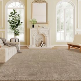 6x9 Area Rug, Luxurious Faux Fur Rug, Non-Slip Floor Carpet for Living Room, Bedroom, Dining Room, Tan (Option: Tan)