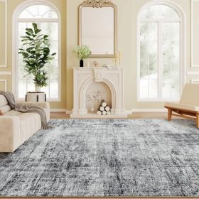 Area Rug for Living Room 6x9, Modern Abstract Machine Washable Rug, Non-Slip Carpet for Bedroom, Dining Room, Grey (Option: Grey)