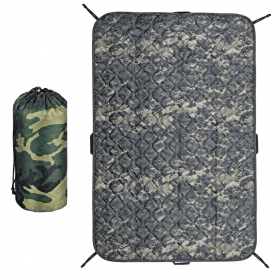 Packable Quilted Camping Blanket, 82 x 58 in, Outdoor Throw with Stuff Sack (Color: Woodland)