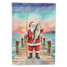Fishing Santa Claus with Speckled Trout Christmas House Flag Large Porch Sleeve Pole Decorative Outside Yard Banner Artwork Wall Hanging, Polyest (Option: Default)