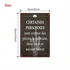 Vintage French Quote Metal Wall Art NE VAINCRAZ-JE PAS 8x12, Iron Retro Decor (Option: Tin)