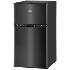 3.2 Cu Ft Compact Refrigerator, Mini Fridge with Freezer, Adjustable Shelves and Reversible Doors for Bedroom, Black (Option: Black)