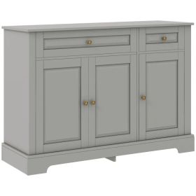 Modern Sideboard Cabinet, Buffet Cabinet with 2 Drawers and Adjustable Shelves, Buffets Tables for Dining Room, Grey (Option: Grey)